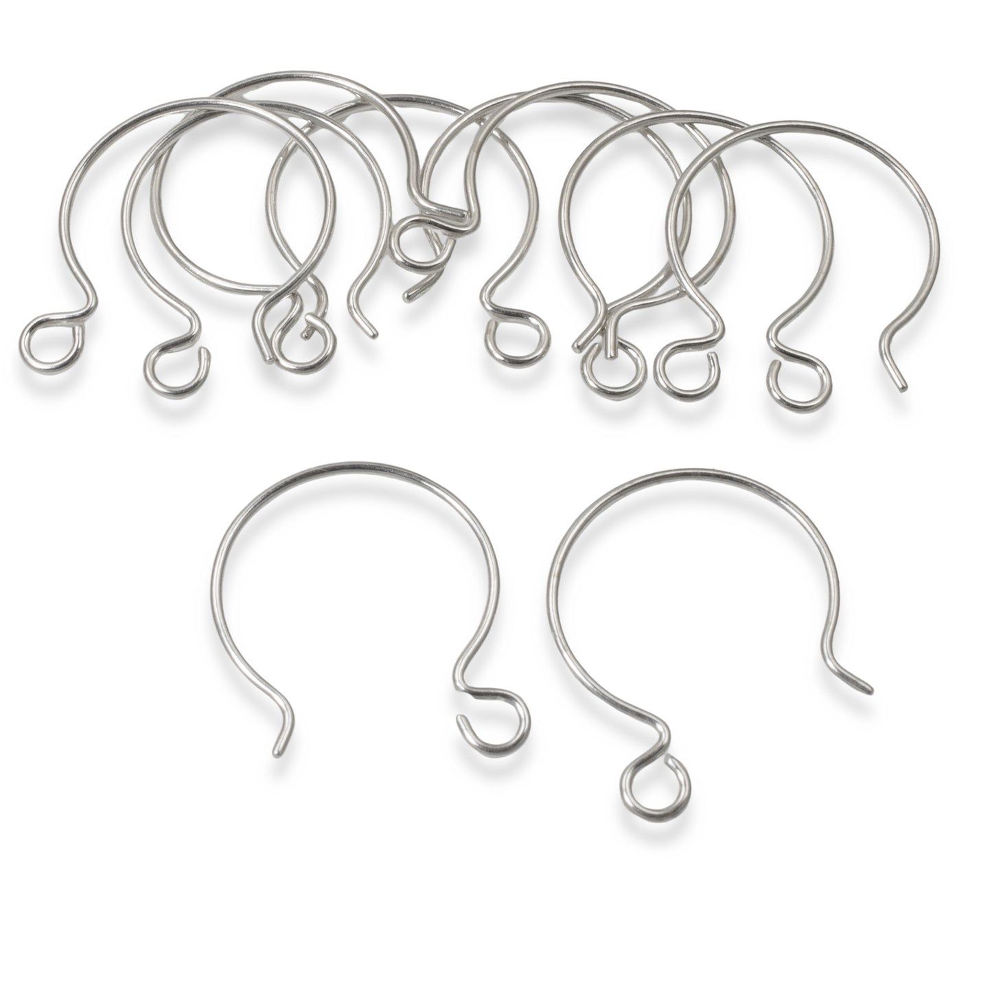 10Pcs Sterling Silver Hoop Ear Wires - Hypoallergenic Circle Earring Hooks