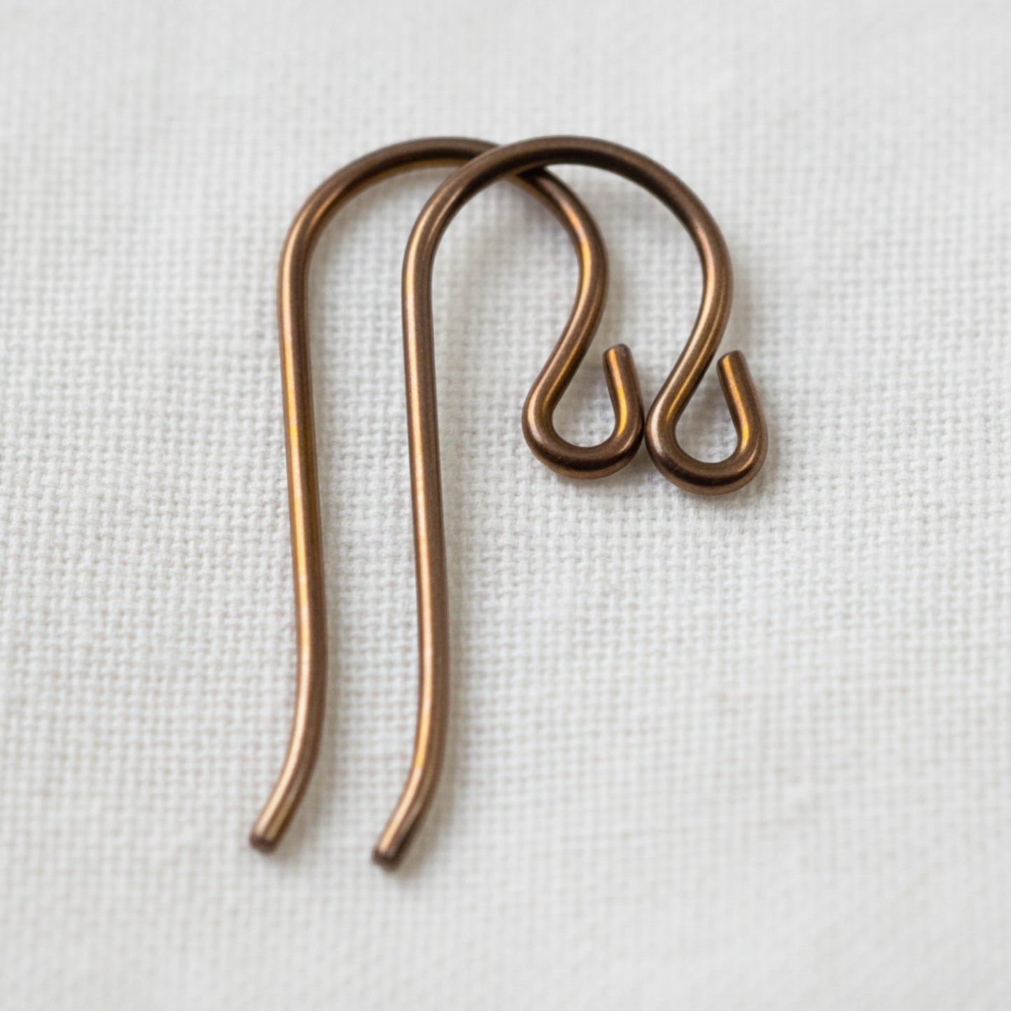 10-Pack Bronze Niobium Small Loop Ear Wires: Hypoallergenic French Hook 20 Gauge
