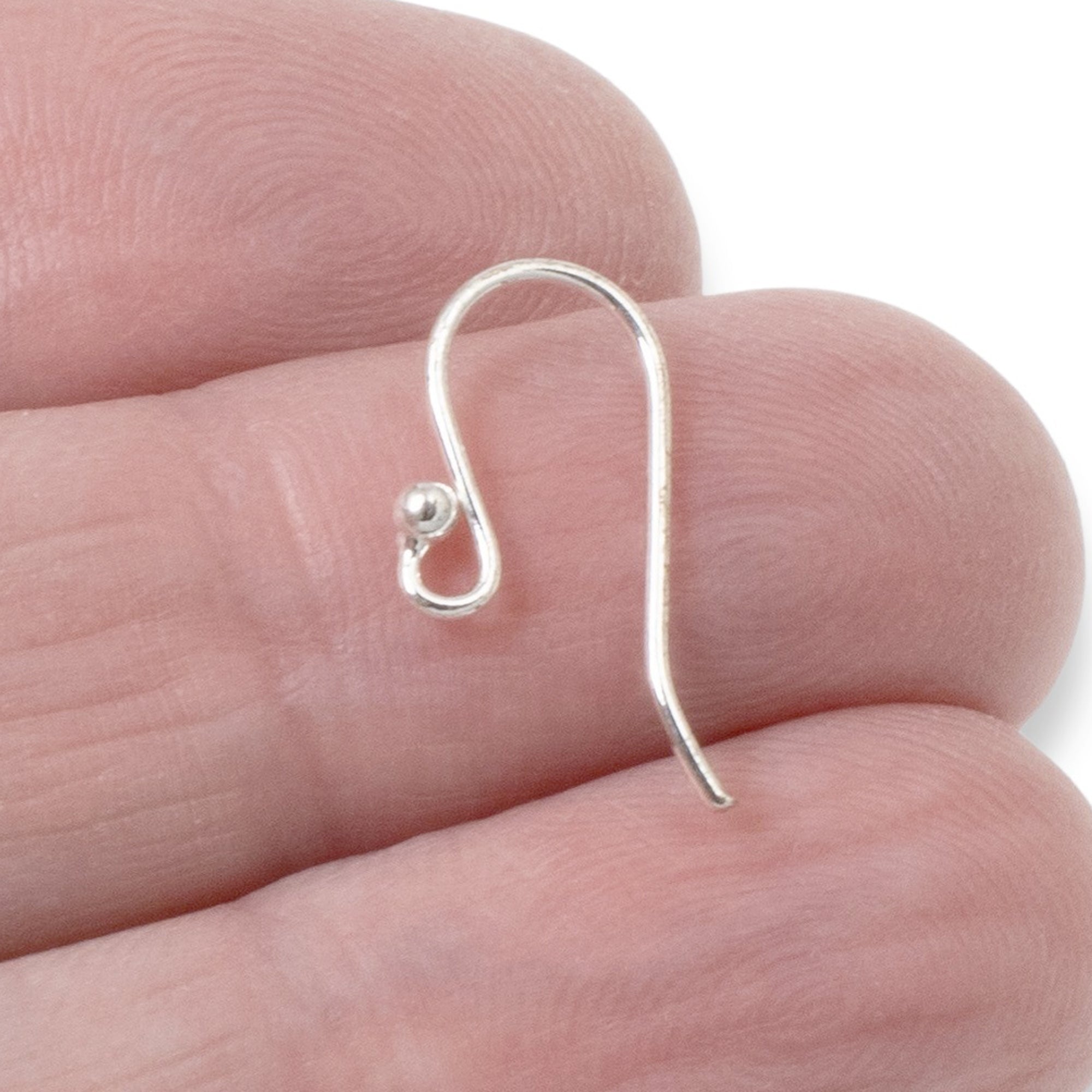 2 Qty. Sterling Silver Earwires with Ball and Coil, Fish Hooks Earwires