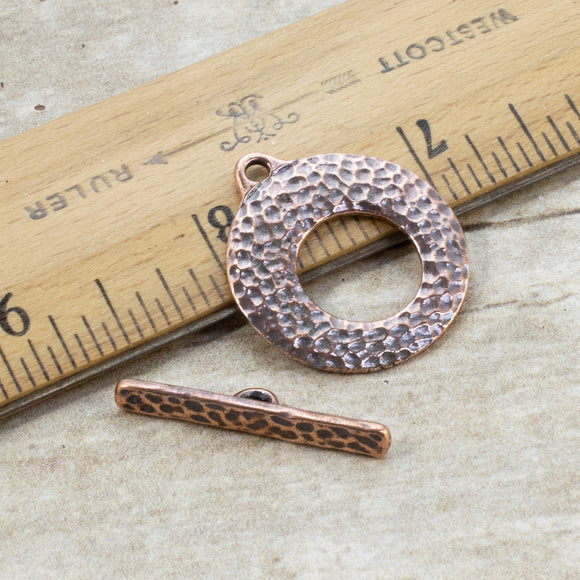 1 Set-Copper Distressed Toggle Clasp, TierraCast Rustic Artisan Clasp Perfect for Bold DIY Jewelry