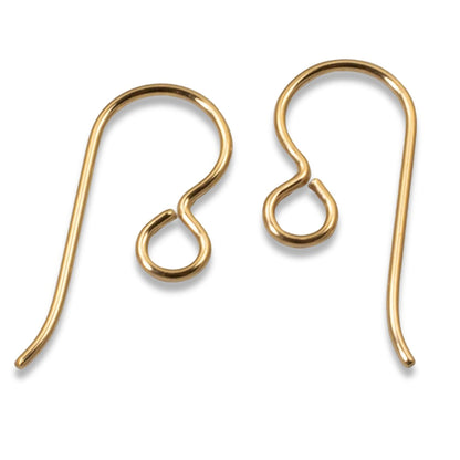 Gold Filled Ear Wires, 14/20 Regular Loop, USA Made Earring Hooks, 4-Pack