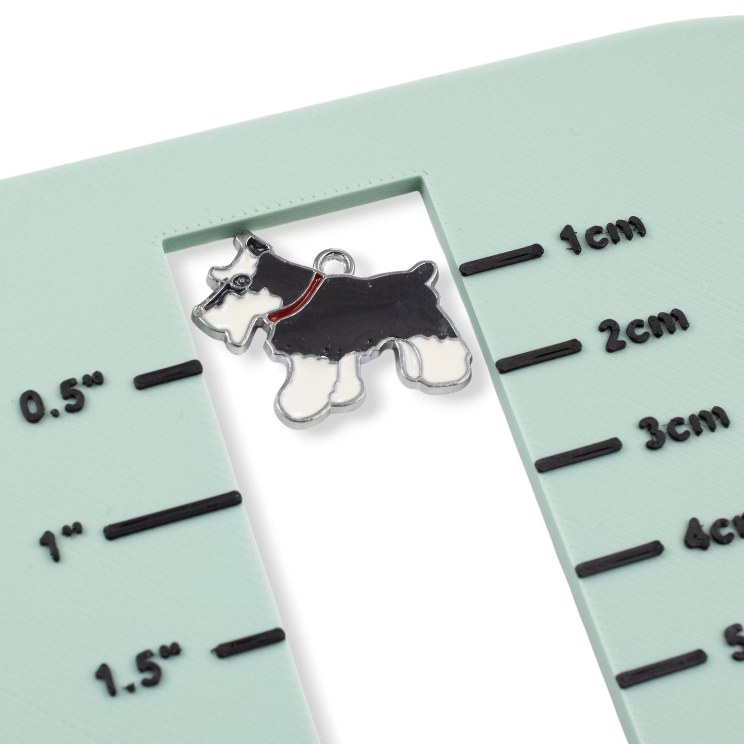 Schnauzer Dog Enamel Charms 6-Pack: Silver Metal Pendants Dog Mom Accessories