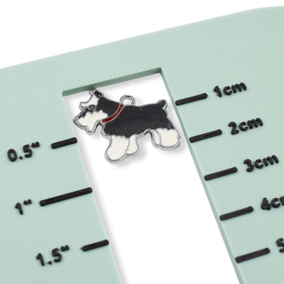 Schnauzer Dog Enamel Charms 6-Pack: Silver Metal Pendants Dog Mom Accessories