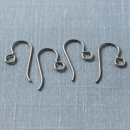 Niobium Earring Kit Gray, Complete Findings for 2 Pairs, Just Add Beads, Hypoallergenic Jewelry Making