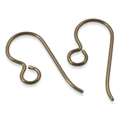 50 Pack Antique Brass Niobium Ear Wires, Professional Jewelry Supply, Hypoallergenic, USA Made