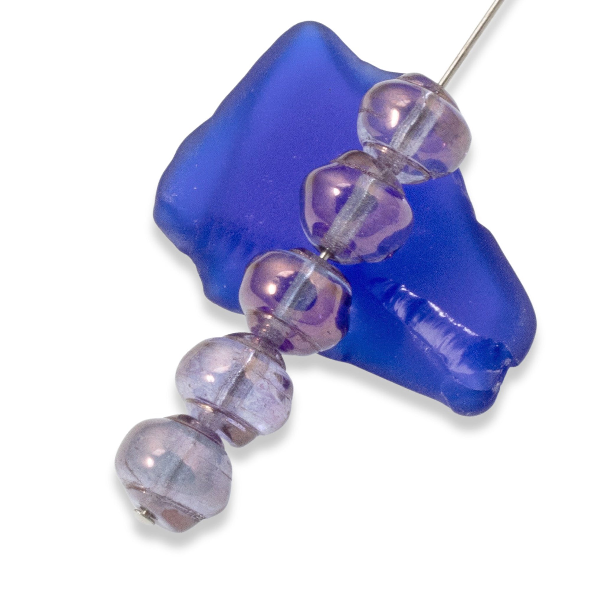 8mm Lumi Amethyst Blue Snail Beads, Czech Glass