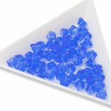 50 Baby Bell Flower Beads - Sapphire Blue - Czech Glass - 4x6mm Small Flowers