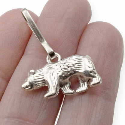 Bear Zipper Charm: Silver Wildlife Wilderness Nature Bag Keychain