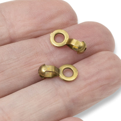 50 Antique Brass #6 Ball Chain Fan Pull Loop Connectors - DIY Fan Pull Hardware