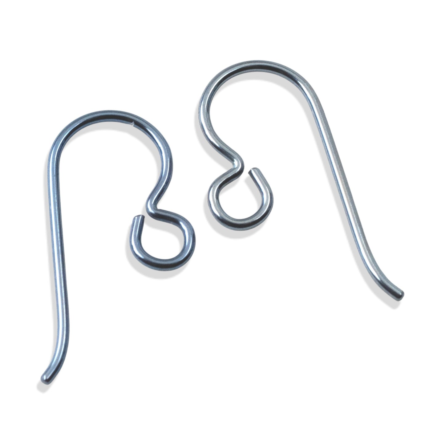 10 Premium Steel Blue Niobium Ear Wires - Hypoallergenic Earring Hooks - USA Made
