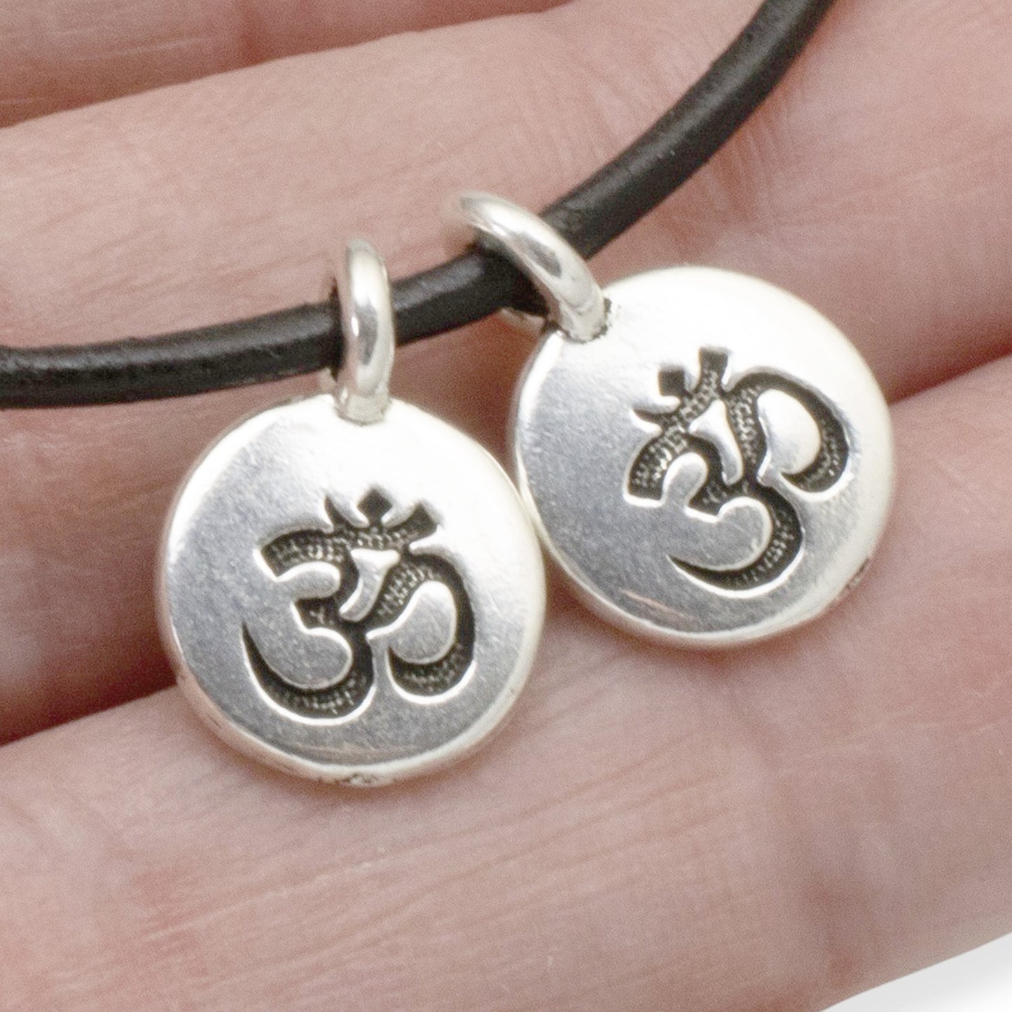 Om Charms Silver 2 Pack, TierraCast Hindu Yoga Meditation, Small Projects Spiritual Pendants, DIY Gifts