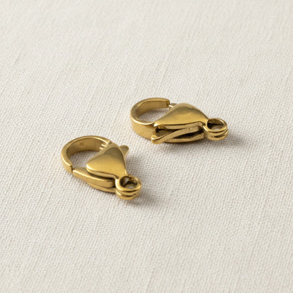 Gold Lobster Claw Clasps: 8x13mm Durable Stainless Steel Jewelry Connector 10Pcs