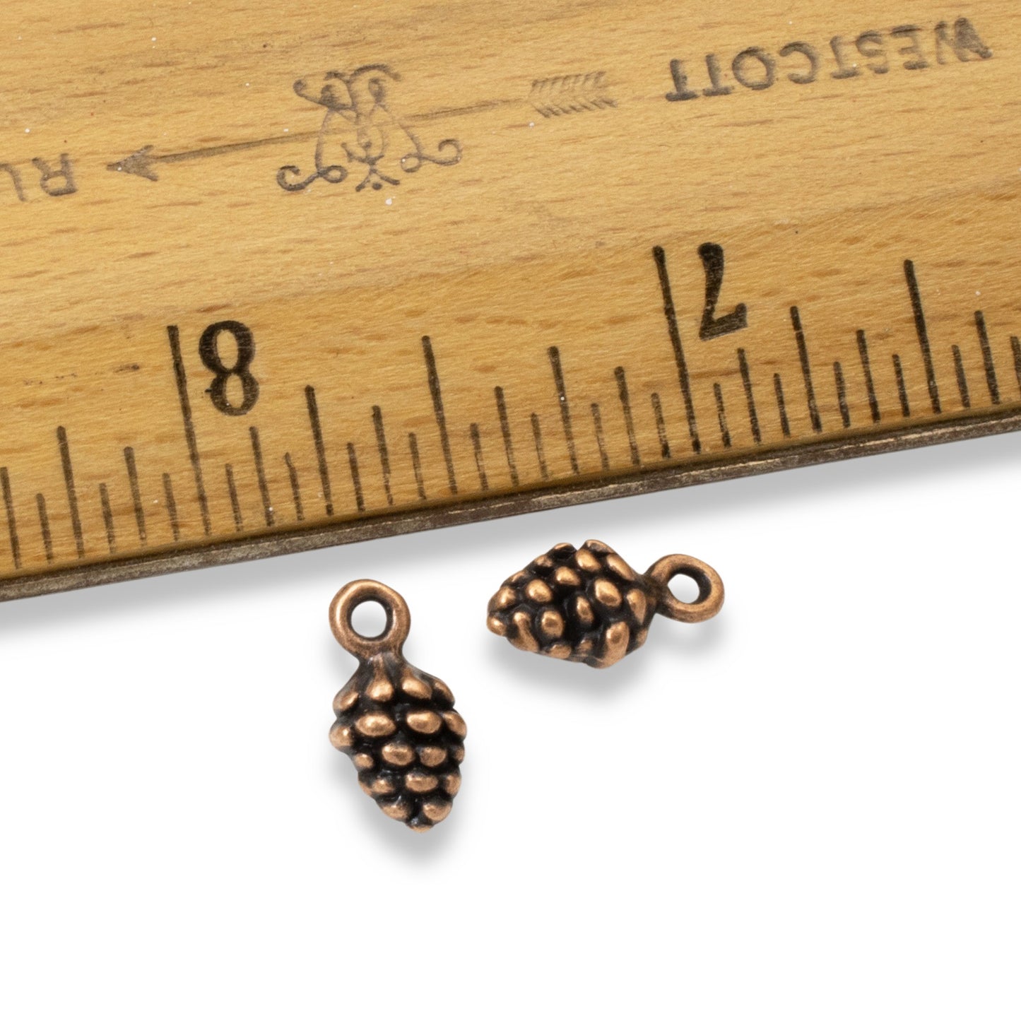 Pine Cone Charms: Copper Finish 3D Woodland Nature Jewelry Making 20 Pack