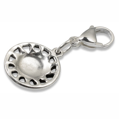 Sunshine Clip-on Charm - Silver Bag Accessory - Sun Zipper Pull - Lobster Clasp