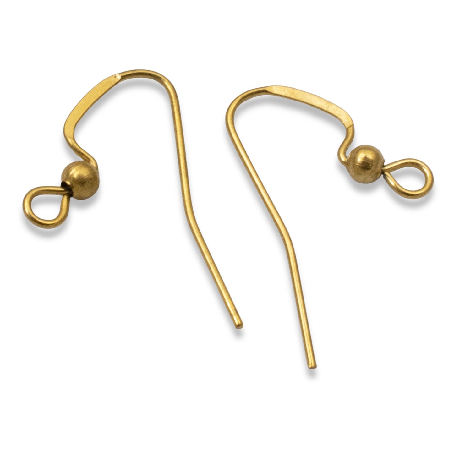 20 Gold-Plated Stainless Steel Ear Wires + 3mm Accent Bead - Long Earring Hooks