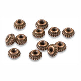 12 Copper 5mm Coiled Beads, TierraCast Pewter Bali Spacer for Handmade Jewelry