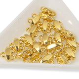 20-Pack Gold 2 to 1 Almond Links, TierraCast Destash, Oval Connnectors for Multi-Strand Jewelry