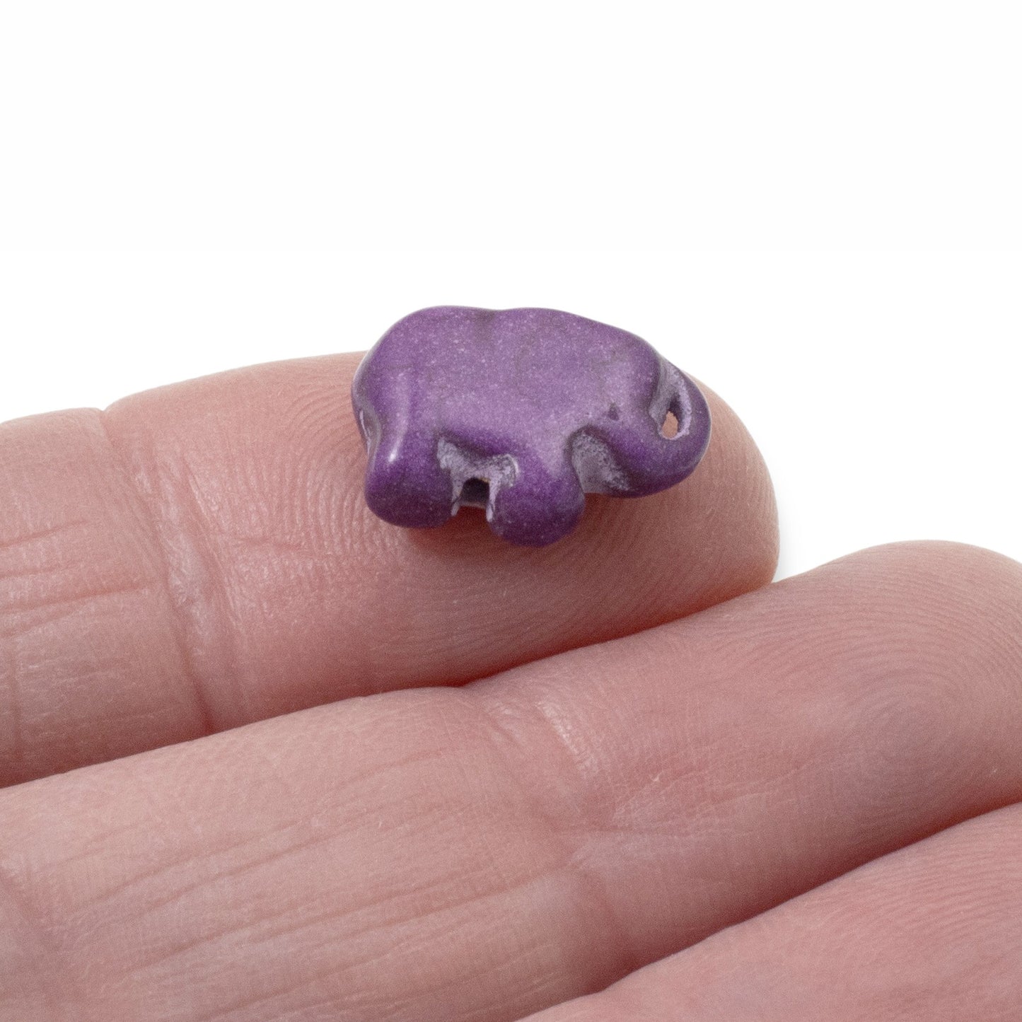 20 Purple Elephant Beads - Small Lucky Elephants - Animal Beads for DIY Jewelry