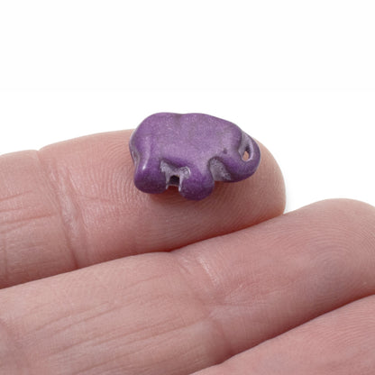 20 Purple Elephant Beads - Small Lucky Elephants - Animal Beads for DIY Jewelry