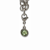 August Birthstone Clip-On Charm, Peridot Green Crystal with Clip-On Design and Lobster Clasp, Unique Present for Birthday, Small Gift Idea