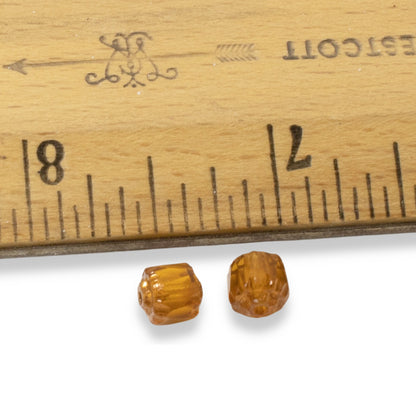 Topaz Faceted 6mm Crown Cathedral Beads, 25-Pack Czech Glass, Premium Jewelry Making Supplies