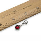 January Birthstone Clip-On Charm - Garnet Red European Crystal + Lobster Clasp