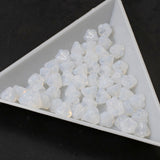 50 Baby Bell Flower Beads - Milky White - Czech Glass - 4x6mm Small Flowers