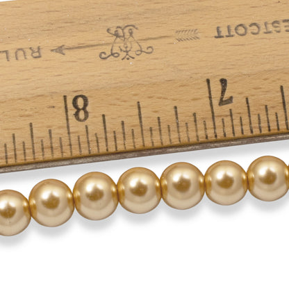 8mm Champagne Gold Glass Pearls 7-Inch Strand, Fall & Wedding Jewelry Making