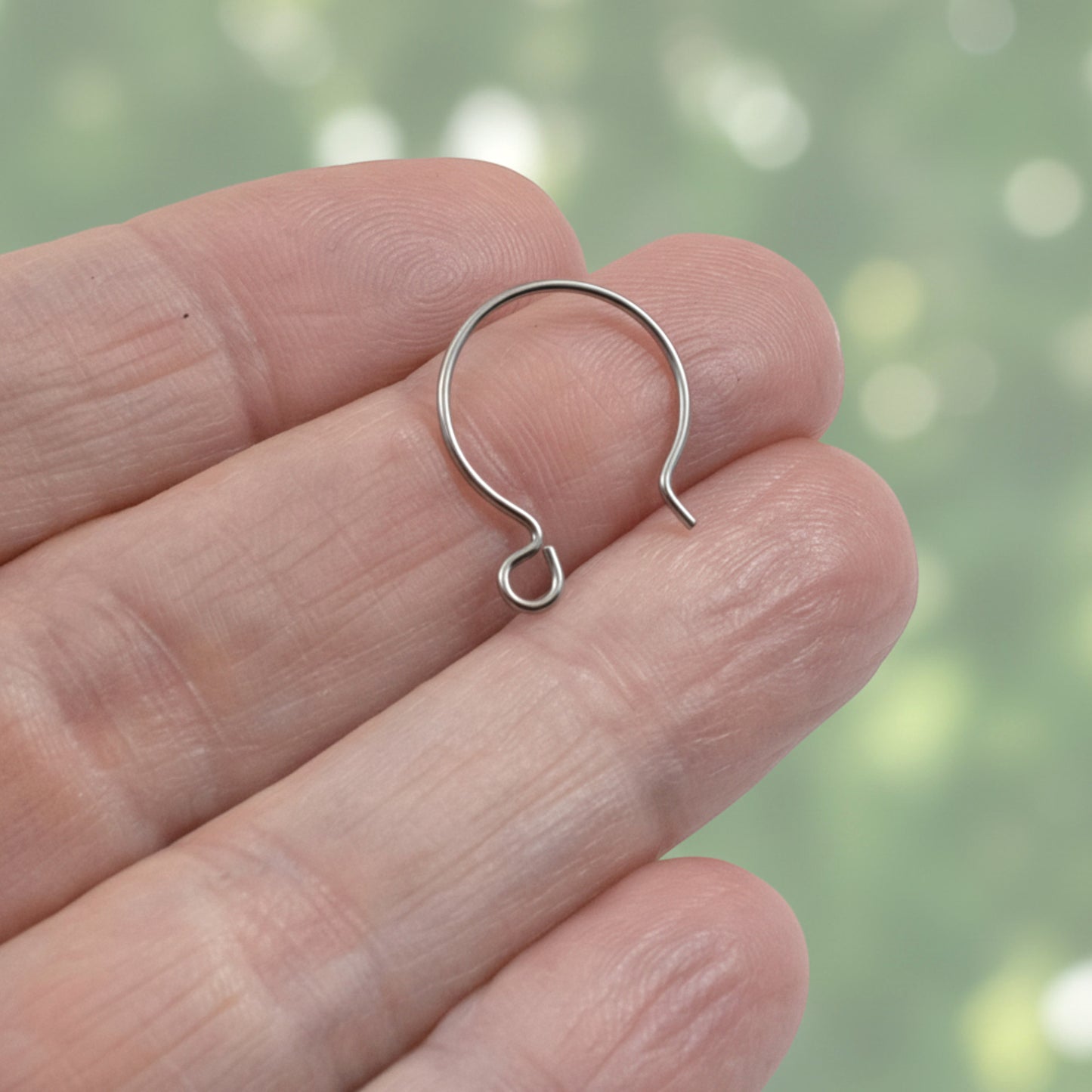 Gray Niobium Circle Hoop Ear Wires, Hypoallergenic, USA Made, 4-Pack