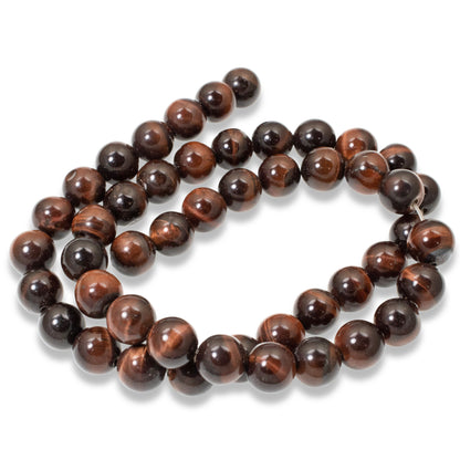 8mm Red Tiger Eye Beads - Natural Gemstone Strand - Handmade Jewelry & Gifts