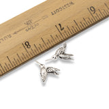 5 Silver Hummingbird Beads, TierraCast Pewter Bird Animal Bead for DIY Jewelry
