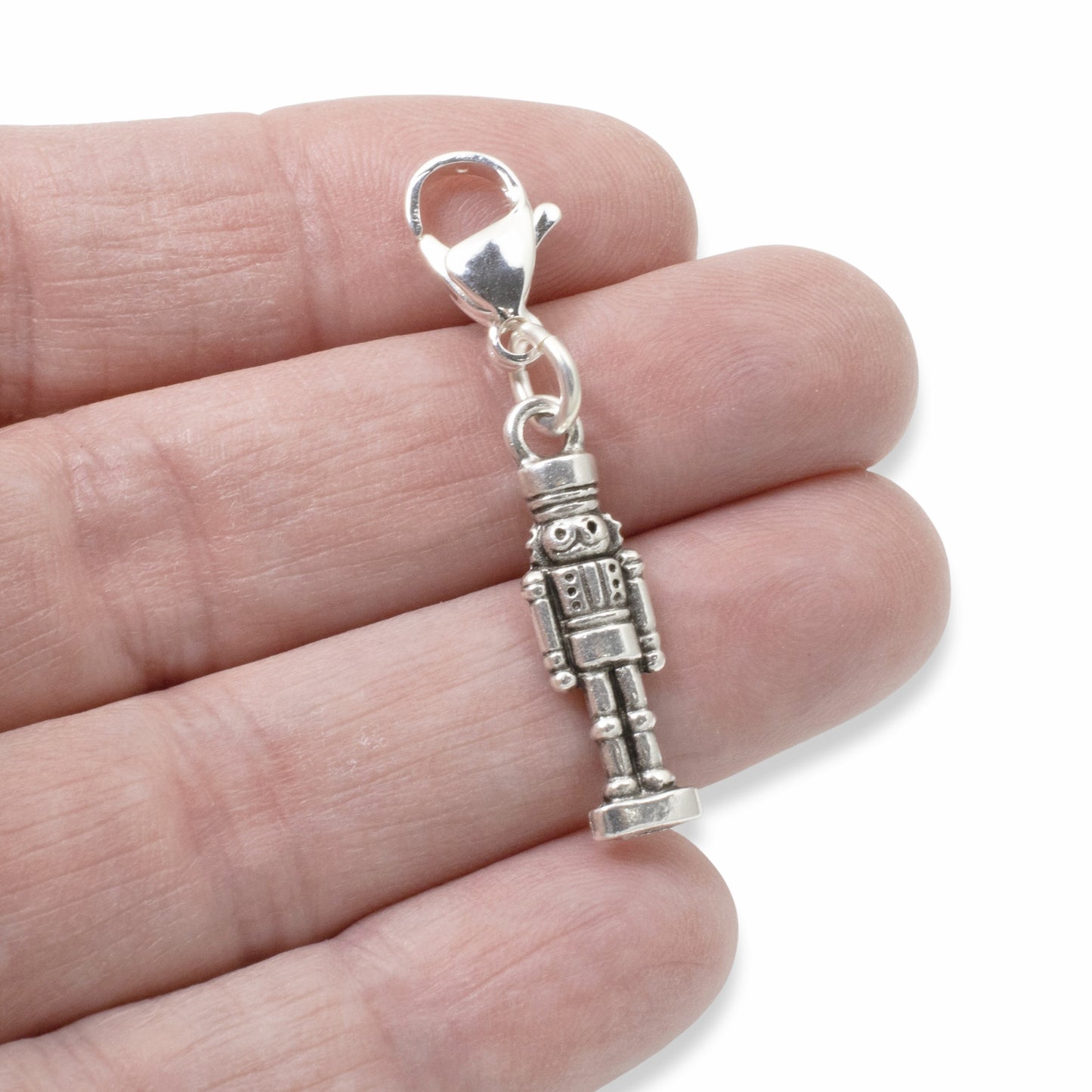 Silver Nutcracker Clip-On Bag Charm - Christmas or Ballet Lover's Accessory