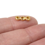 4 Gold Nugget 3-Hole Bars 5mm, TierraCast Spacers for Multi-Strand Jewelry