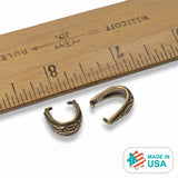 2 Antique Brass Spiral Pendant Pinch Bails, TierraCast Pendant Holder