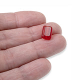 25 Siam Red Czech Glass Beads - Chicklet-Cut Rectangle - DIY Christmas Jewelry