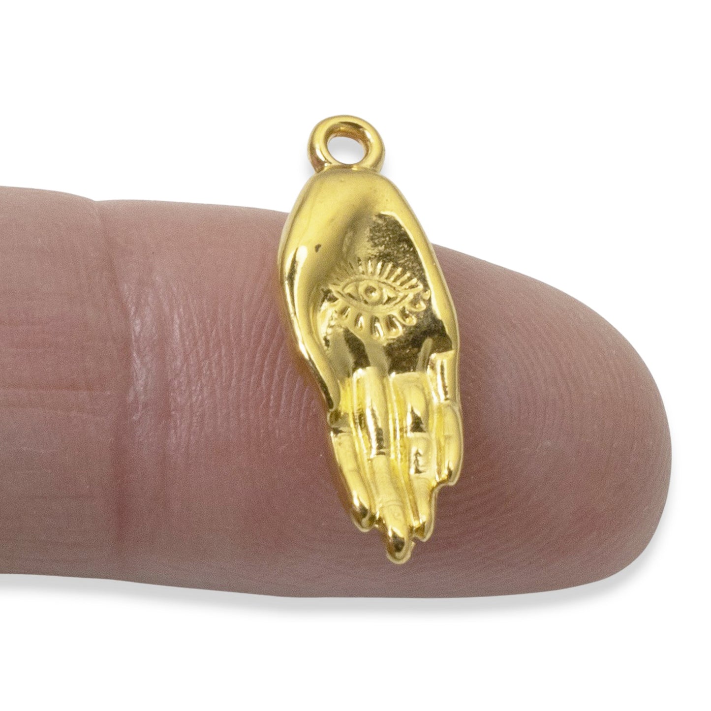 Evil Eye Hand Charms, 2-Pack 24k Gold Plated Protection Symbol, Spiritual DIY