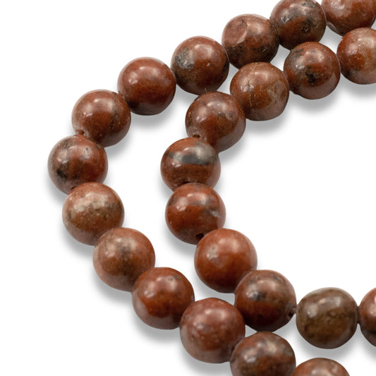 Brazil Agate Beads: 6mm Round Reddish Brown Gemstone Strand Natural Stone Jewelry Making Supplies 60pcs