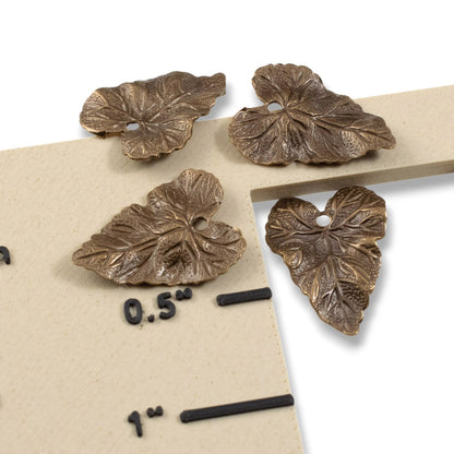 Woodland Leaf Charms: Natural Brass Vintaj Stamping Autumn Earring Findings 4-Pack