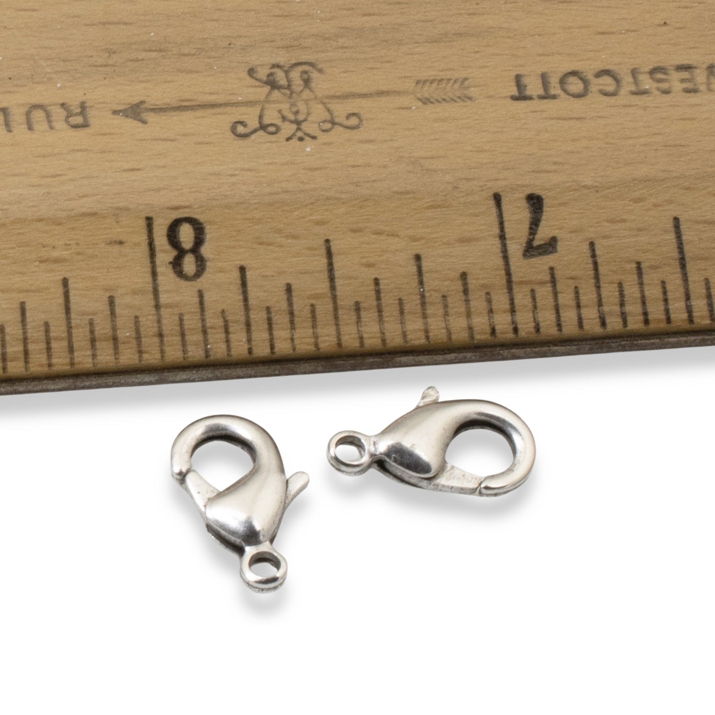 Antique Silver Lobster Claw Clasps: 8x15mm Vintage Style Jewelry Findings 5-Pack, Nunn Design