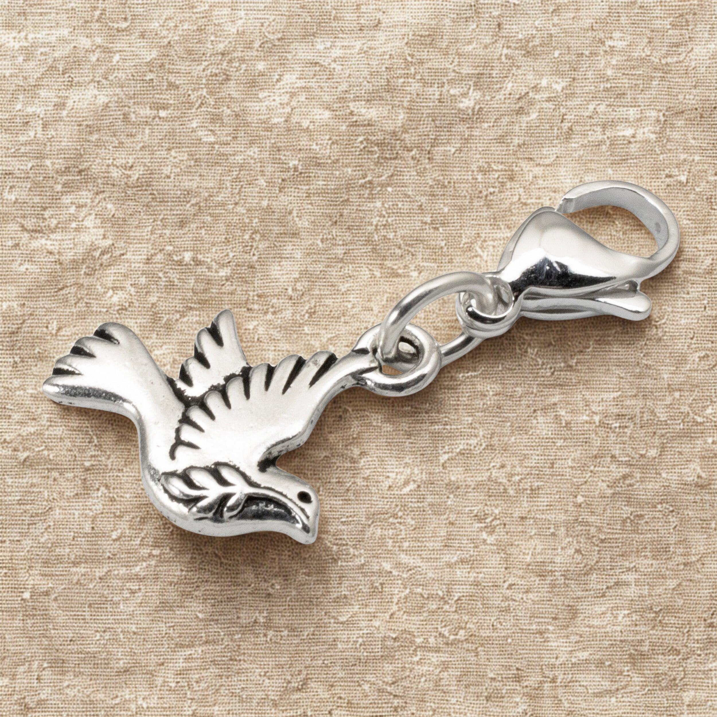 Silver Peace Dove Clip On Charm | Hackberry Creek