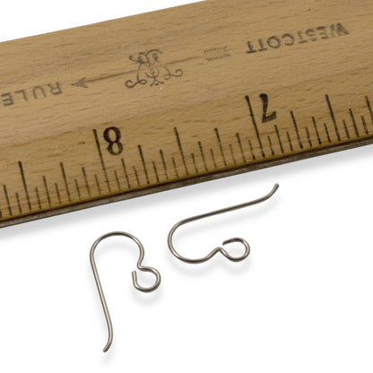 Titanium Ear Wires 50-Pack, Hypoallergenic Earring Hooks USA Made Sensitive Ears