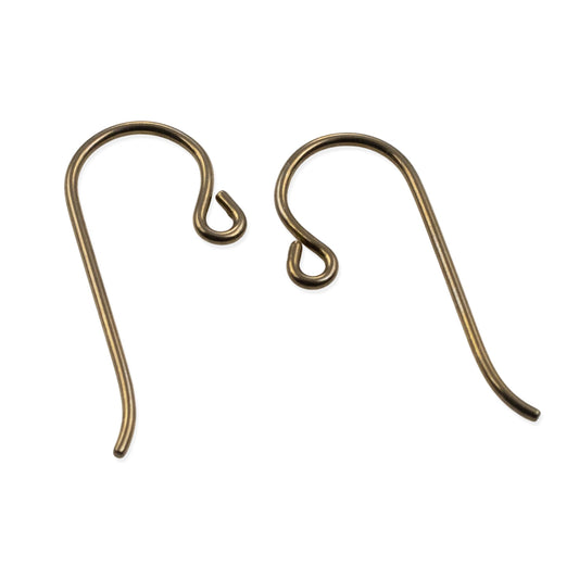 50-Pack Antique Brass Niobium Small Loop Ear Wires: Hypoallergenic French Hook