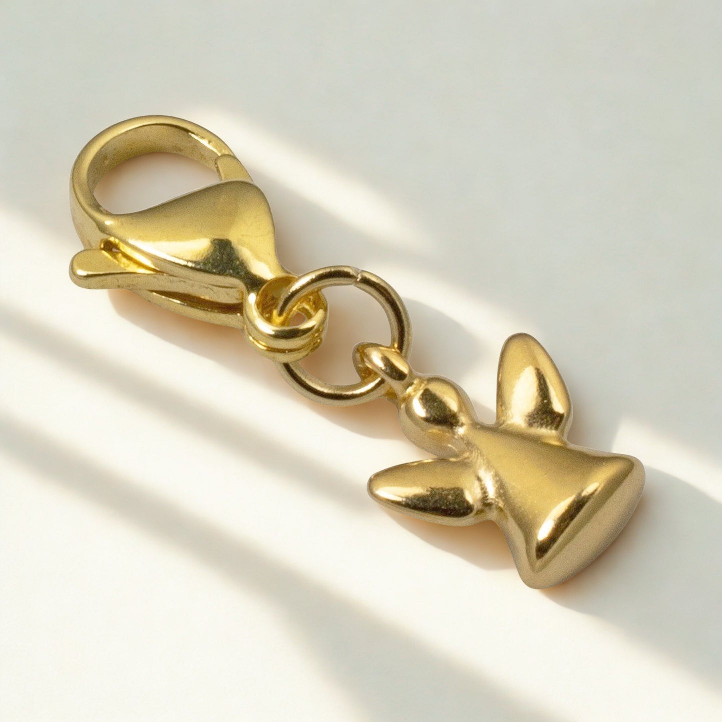 Gold Angel Clip On Charm, 24K Plated Guardian Angel, Spiritual Sympathy Gift