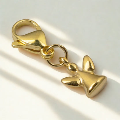 Gold Angel Clip On Charm, 24K Plated Guardian Angel, Spiritual Sympathy Gift