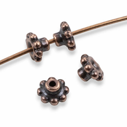 Antique Copper BeadAligners: Large Hole Bead Stabilizers Decorative Spacers 10-Pack