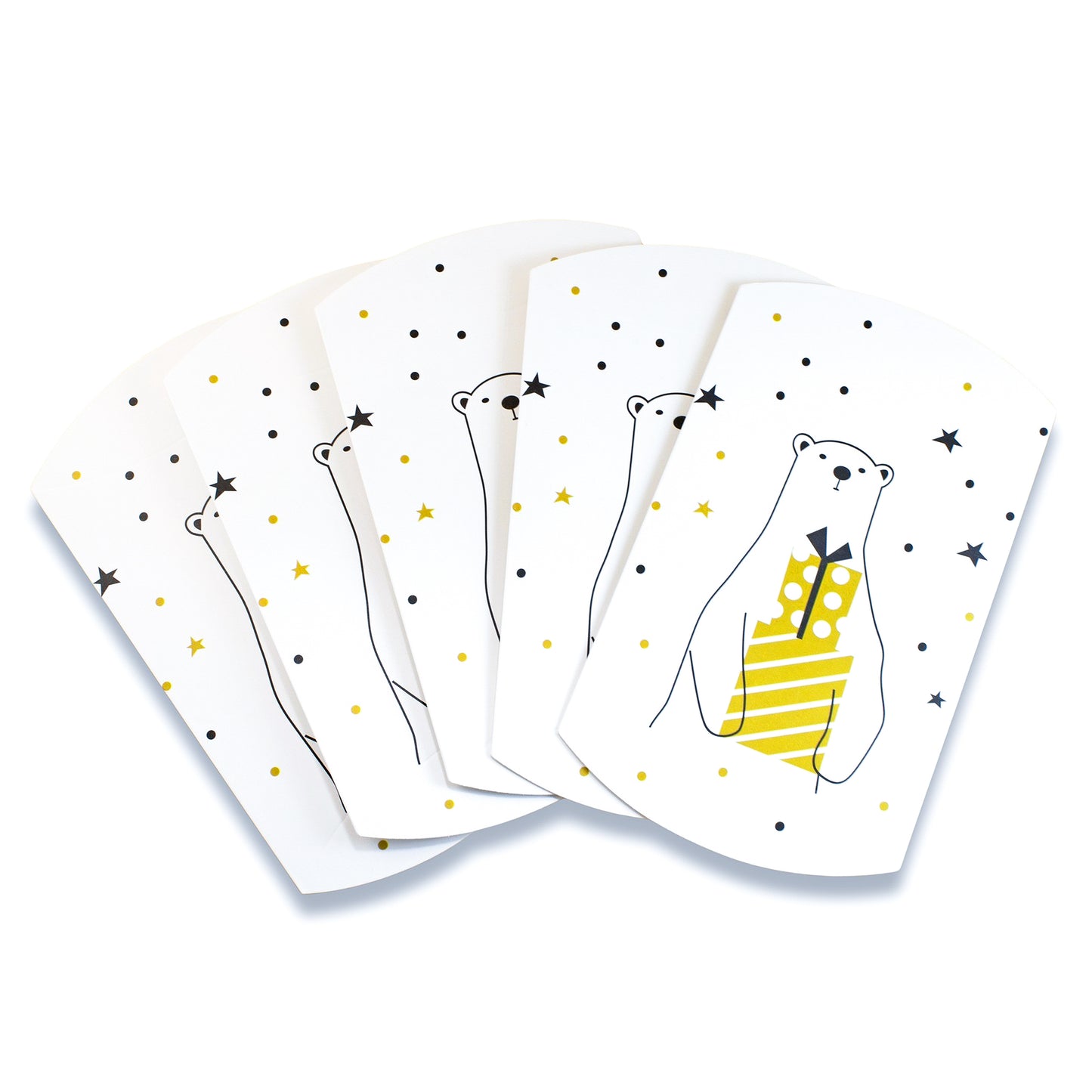 Polar Bear Gift Boxes, 5-Pack Holiday Pillow Boxes, Whimsical Christmas Packaging Set