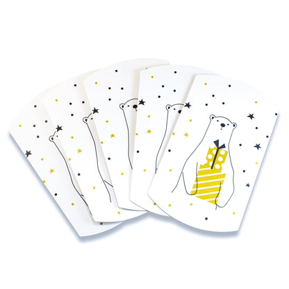 Polar Bear Gift Boxes, 5-Pack Holiday Pillow Boxes, Whimsical Christmas Packaging Set