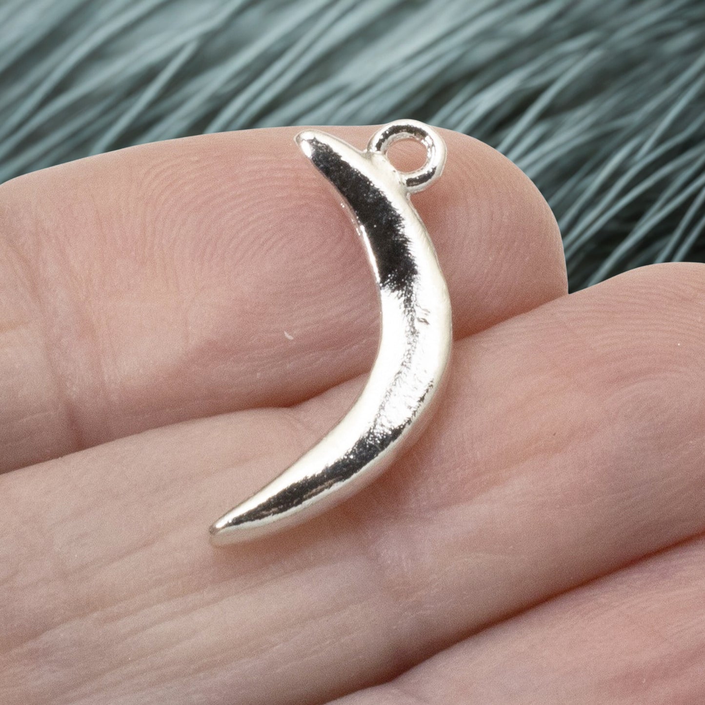Primitive Moon Charms Silver: Celestial Crescent Sterling Jewelry Making 2-Pack