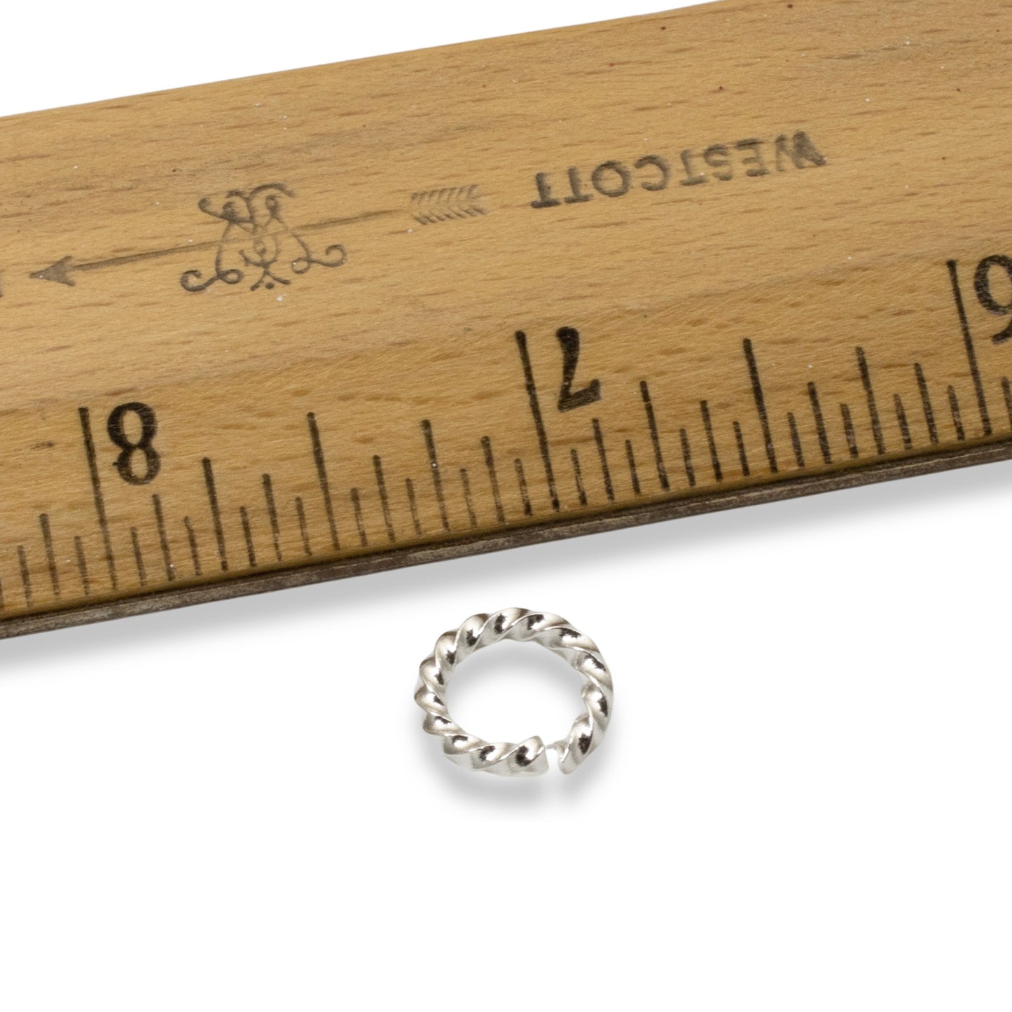 Large Bright Silver Rope Jump Rings: 10-Pack Charm Necklace Connectors