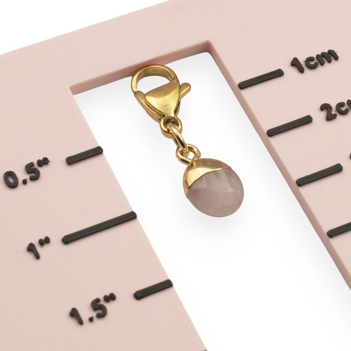 Dainty Rose Quartz Clip-on Charm - Pale Pink Bag Charm - Jewelry Accessory
